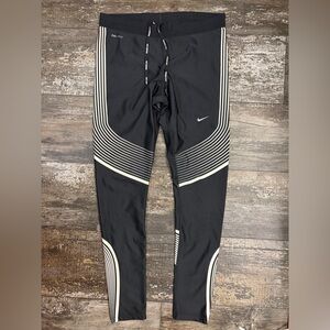 Nike Black Leggings with White Stripes